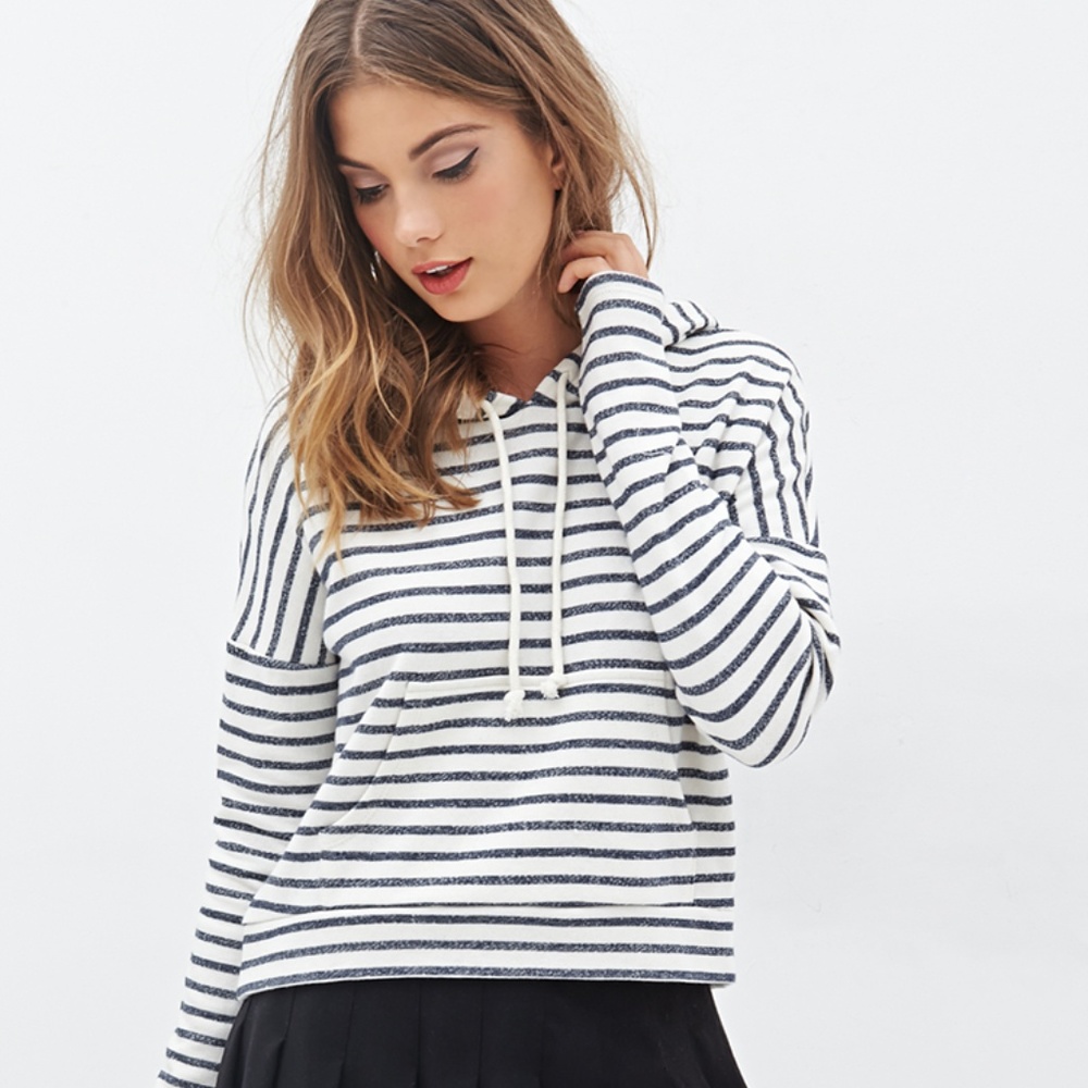 Blue and Cream stripped hoodie